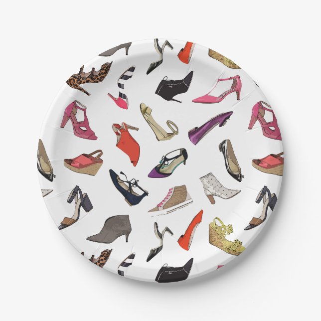 Trendmodische Schuhe Papier Teller (Vorderseite)