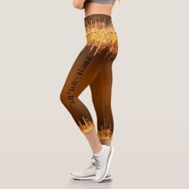 Trendorange Glasur, die Halloween-Thema tropft Capri Leggings