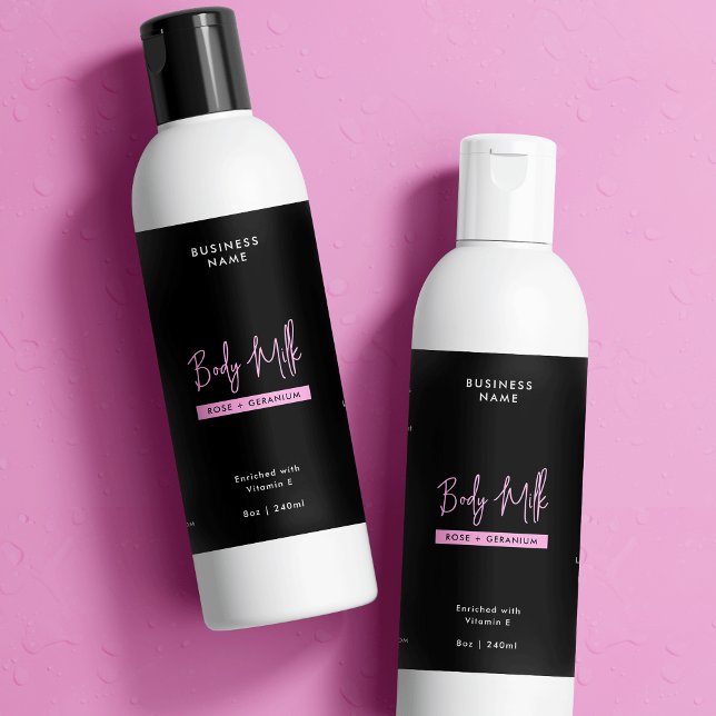 Trendrosa 8 OZ Hautpflege Flasche Wasserdicht (Trendy Pink 8 OZ Skincare Bottle Waterproof Label *Verify Size to Ensure A Good Fit*)