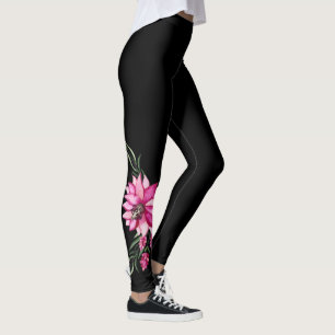 Trendrosa Blüten blühende Leggings