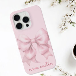 Trendrosa Bow Personalisiert mit Name Monogram Case-Mate iPhone Hülle
