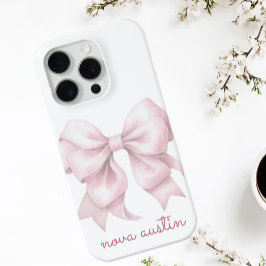 Trendrosa Bow Personalisiert mit Name Monogram Case-Mate iPhone Hülle