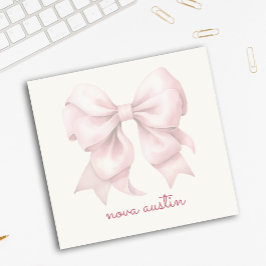 Trendrosa Bow Personalisiert mit Name Monogram Post-it Klebezettel