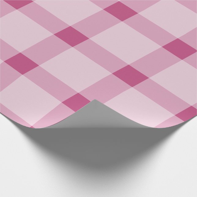 Trendrosa Feiertag Kariert Weihnachten Geschenkpapier (Ecke)