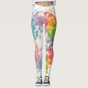 Trendrosa Rosa Blau Gelbe Grüne Farben Moderne Leggings