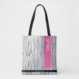 Trendrosa und schwarz Personalisiert Tasche