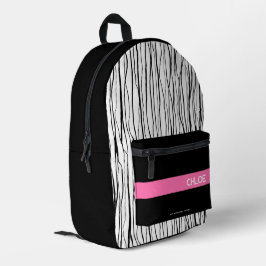Trendrosa und schwarz Personalisierter Rucksack