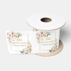 Trendrot Glitzern Quinceanera Satinband