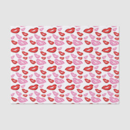 Trendrote und rosa Lippenstift-Drucke Seidenpapier