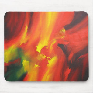 Trendrotes Gelbgrün-Template Moderne Abstrakt Mousepad