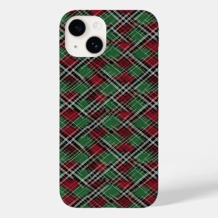 Trendrotes und grünes Weihnachtsmuster Kariert Case-Mate iPhone 14 Hülle