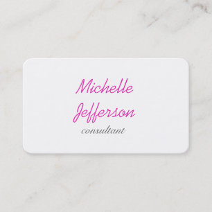 Trendschriftlich Pink White Clean Visitenkarte