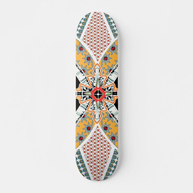 Trendschwarz-gelb-Tribal-Skateboard-Deck Skateboard (Vorne)