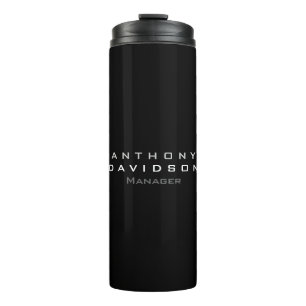 Trendschwarz gemachte moderne minimalistische thermosbecher