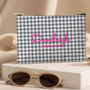Trendschwarz + Hot Pink Gelb überragt Bridesmaid Zubehörtasche