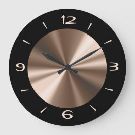 Trendschwarz mit Bronze-Center-Wall-Uhr Große Wanduhr