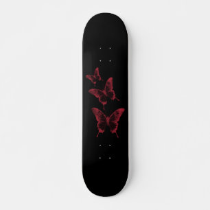 Trendschwarz-rotes Schmetterlingsdeck Skateboard