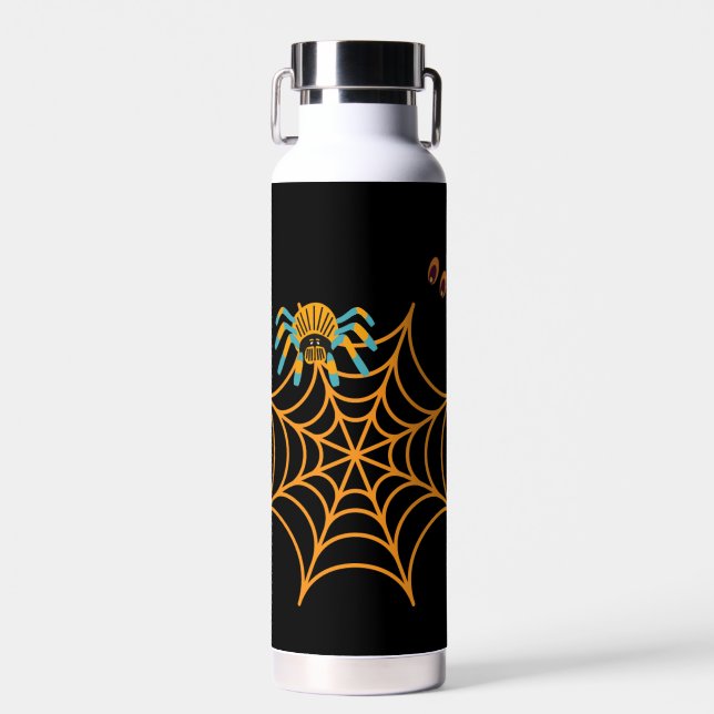 Trendschwarz schöne Spider Web Wasserflasche Trinkflasche (Vorne)