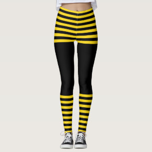 Trendschwarz und gelb gestreift leggings