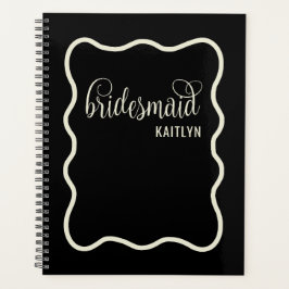 Trendschwarz und natürlich Retro Bridesmaid Planer