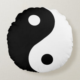 Trendschwarz-weiß Ying Yang Pillow Rundes Kissen