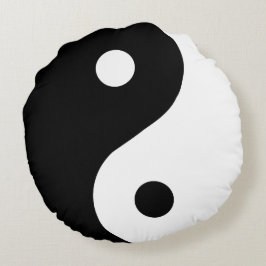Trendschwarz-weiß Ying Yang Pillow Rundes Kissen