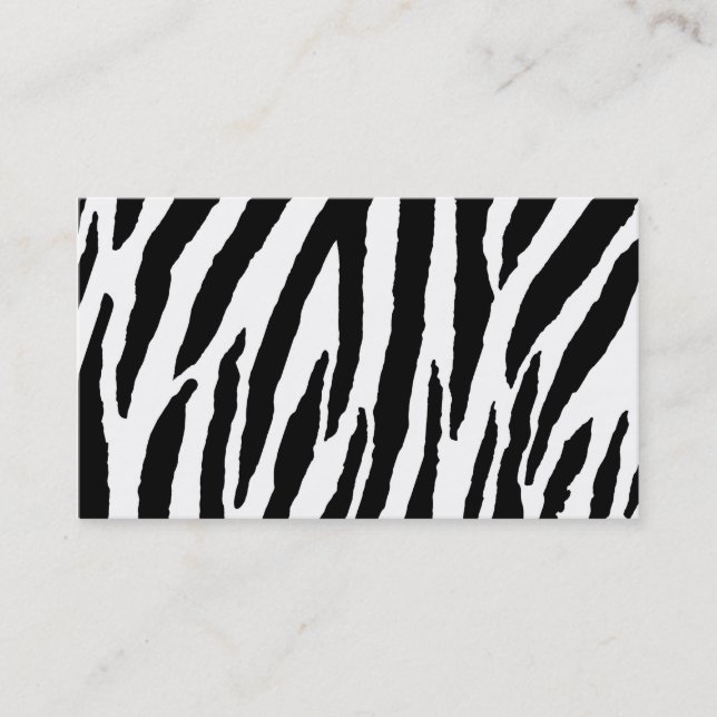 Trendschwarz-weiß Zebra mit Firmennamen Visitenkarte (Vorderseite)