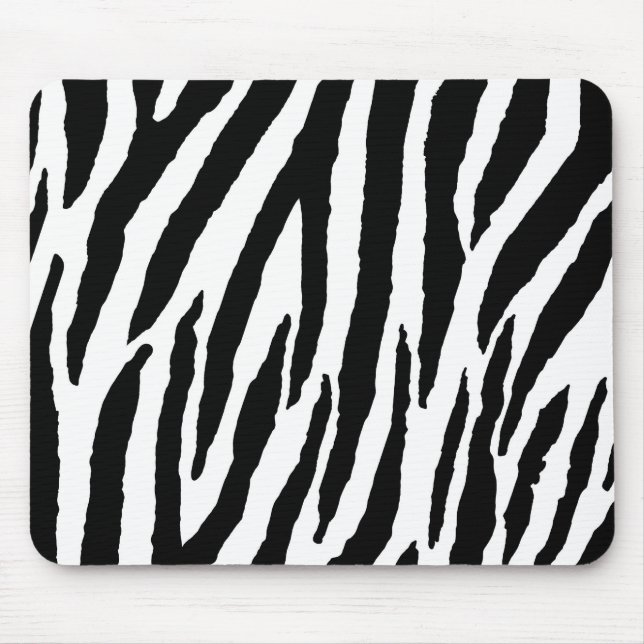 Trendschwarz-weiß Zebramuster Mousepad (Vorne)