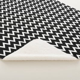 Trendschwarz-weiß Zickzack Muster Sherpadecke