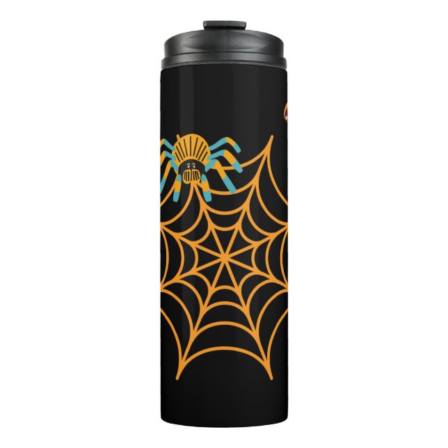Trendschwarzer Spinnennetz-Thermotumbler Thermosbecher (Vorderseite)