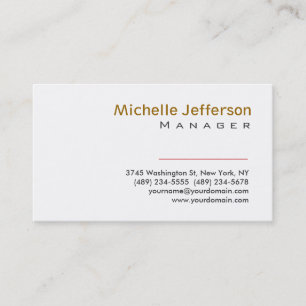 Trendsetter Schlichter White Manager Business Card Visitenkarte
