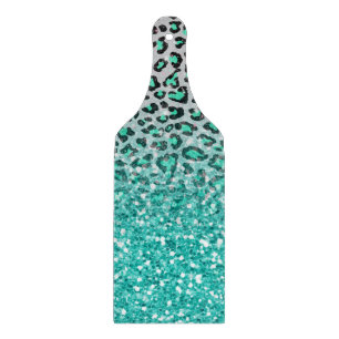 Trendsommer aqua green leopard Tier print Schneidebrett