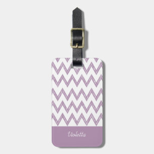 Trendstift Lila Zickzack Zigzags mit Namen Gepäckanhänger