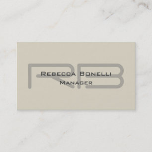 Trendstil Monogram Minimalistisch Schlicht Simple Visitenkarte