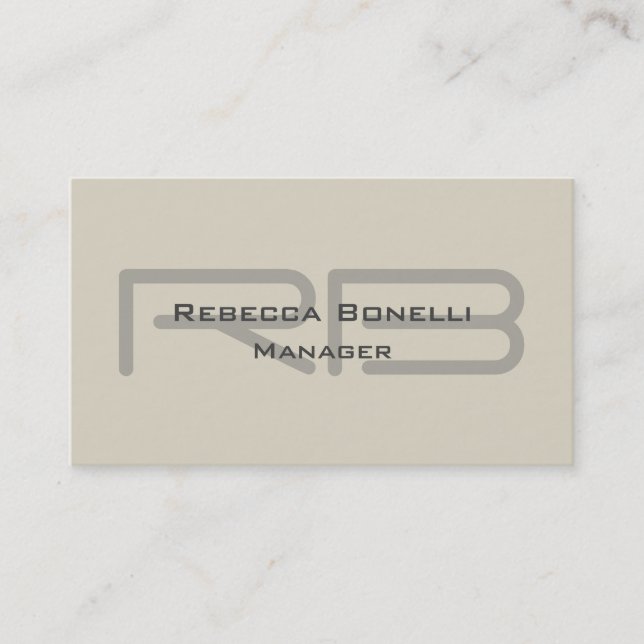 Trendstil Monogram Minimalistisch Schlicht Simple Visitenkarte (Vorderseite)