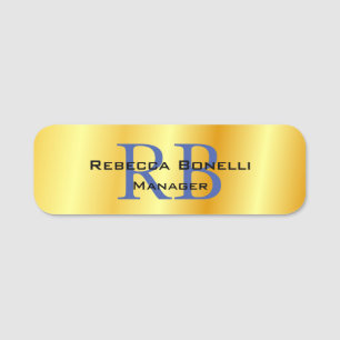 Trendstil Monogram Minimalistisch Schlichte Goldfa Namensschild