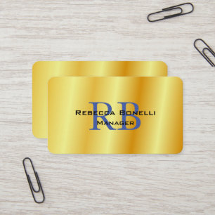 Trendstil Monogram Minimalistisch Schlichte Goldfa Visitenkarte