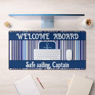 TrendSummer Navy Blue Boat Stripes Collection Schreibtischunterlage
