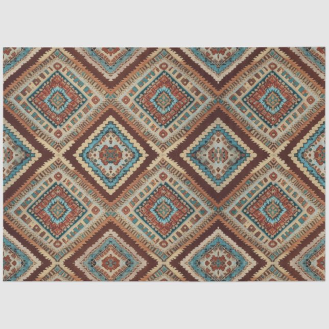 Trendtürkisch schöne alte Mustersammlung Seidenpapier (Vorderseite)