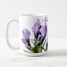 Trendtweinschwester Gemini lila Crocus floral Kaffeetasse