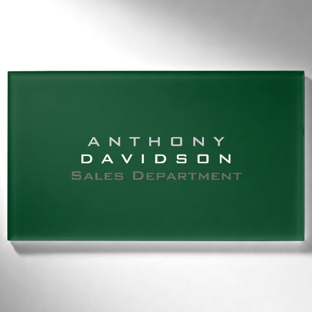 Trendup Forest Green Minimalistisch Business Namenschild (Vorderseite)