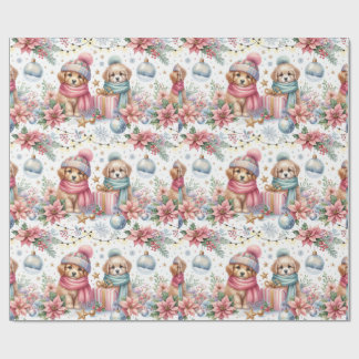 Trendweihnachtliche Welpen Wrapping Paper Geschenkpapier