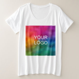 Trendweiße Farbvorlage Hochladen des Firmenlogos Große Größe T-Shirt