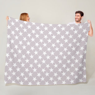 Trendweiße Stars Lila Farbgestaltung Modernes Desi Fleecedecke