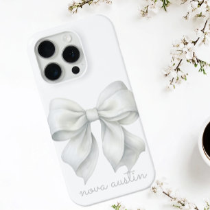 Trendweißer Bow Personalisiert mit Name Monogram Case-Mate iPhone Hülle