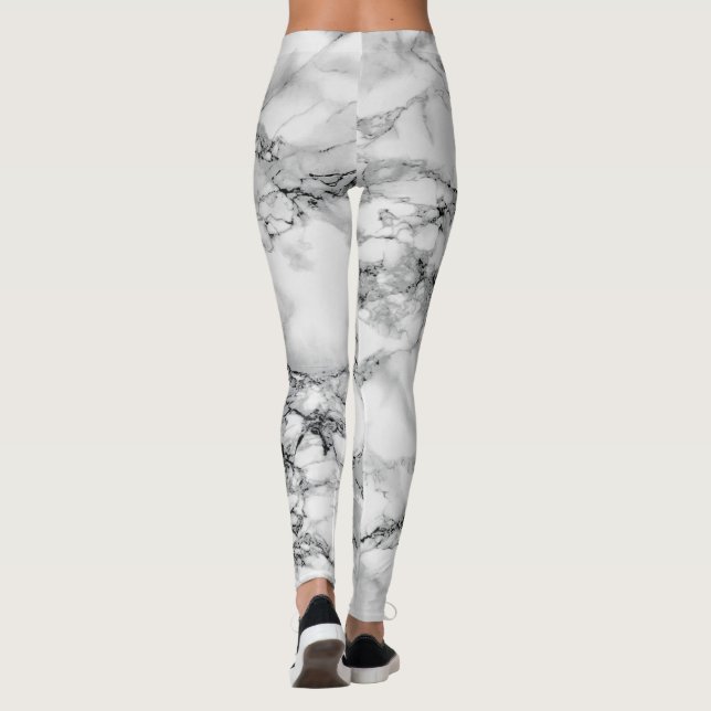 Trendweißer Marmorstein Leggings (Rückseite)