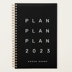 Trendy 2023 Moderne Noir Mensuel Hebdomadaire Non