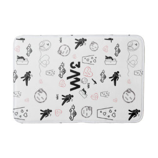 Trendy 300 Doodle Art Bath Mat Décor Badematte