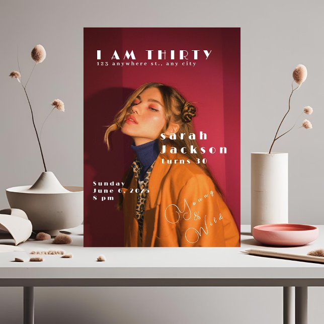 Trendy 30. Geburtstag Einladung mit Foto (Von Creator hochgeladen)