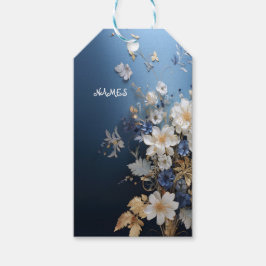Trendy 3-D Blue Denim Print mit Kostümschmuck Geschenkanhänger